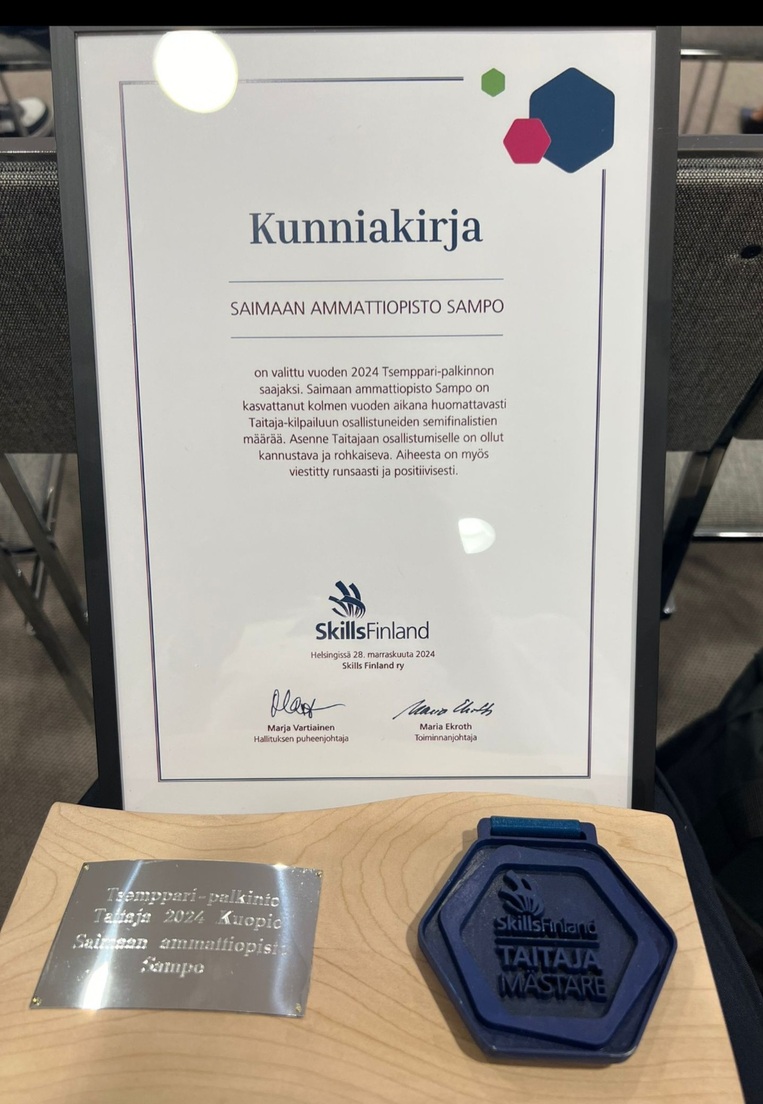 Sampolle Skills Finlandin Tsemppari-palkinto